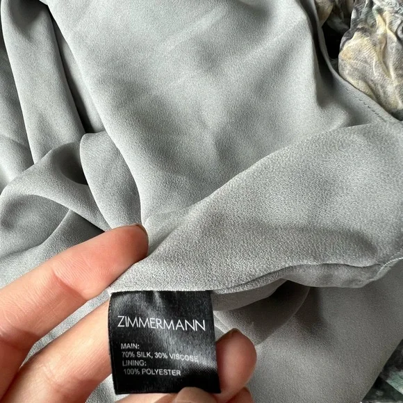 Zimmermann 0 XS Silk Floral Long Sleeve Tiered Ruffle Mini Dress - Picture 9 of 10